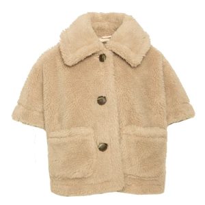 Veste-cape fourrure beige - BSB