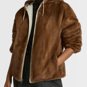 Parka en tissu technique réversible et fourrure de vison