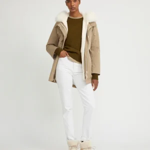 Parka Iconique courte en coton mélangé imperméable avec fourrure de renard et lapin