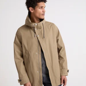 Parka courte en tissu technique mix coton