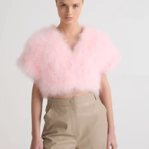 Boléro court en plumes