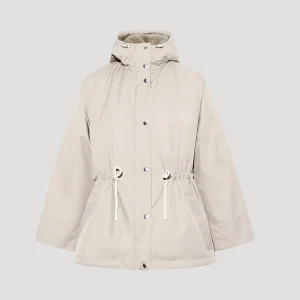 Parka courte en tissu technique imperméable avec fourrure de vison