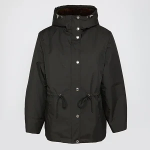 Parka courte en tissu technique imperméable avec fourrure de vison