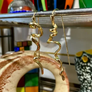 Ravissantes boucles d’oreilles Tiges Zigzag Vintage 2000’