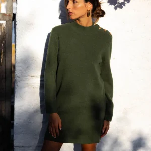 Robe pull Huguette verte