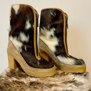 Bottes Originales en poils de vaches Cowboy Vintage 1970