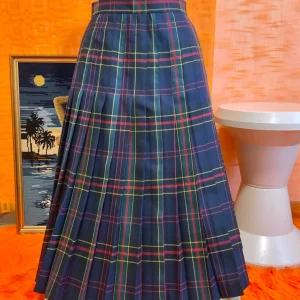 Jupe Plissée confection main carreaux Tartan Vintage 1980- T38