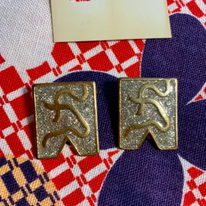 Boucles d’oreilles Métal Paillettes Vintage DeadStock 1990 Créateur
