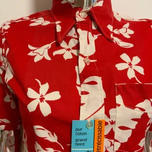 Chemise Hawaïenne Coton Deadstock Vintage 1970 Beauté Pelle à tartes