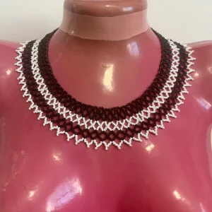 Collier Large en perles de rocaille Vintage 1970/80 Original