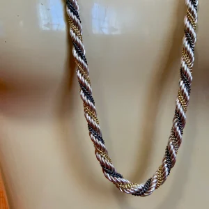 Collier métal 3 couleurs Torsade Vintage 2000’
