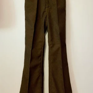 Pantalon Flare Motifs Pattes d’elephant Vintage 1970 Chic laine Peignée Tergal