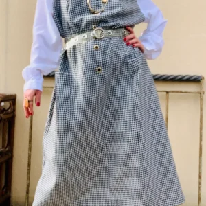 Robe à carreaux pieds de poule Vintage