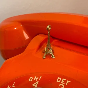 Pendentif Vintage Tour Eiffel métal doré -