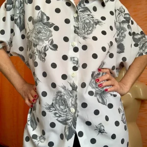 Chemise à Fleurs Roses Vintage 1980 France