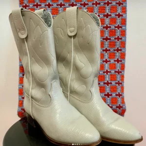 Bottes Santiags blanches France Vintage 1980 Chic 🌸