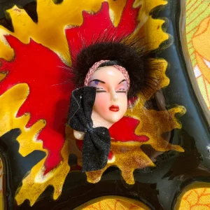 Broche Femme et Fourrure Vintage Années 60