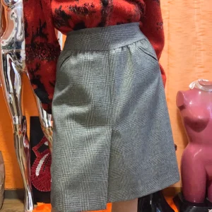 Jupe droite à carreaux Prince de Galles Vintage création faite main