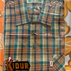 Chemise à carreaux Moutardes Vintage Coton Kidur Neuf