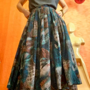 Jupe longue Bohème Vintage France grande taille Motifs Cachemires Oiseaux