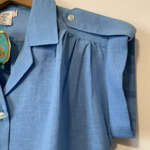 Chemise Vintage Deadstock 1970 Épaules plissées Chic France