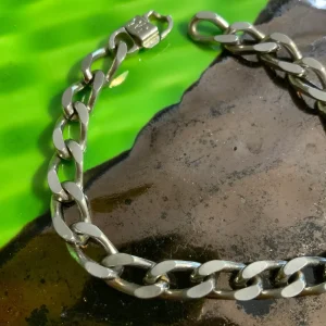 Gourmette en métal argenté RR Vintage