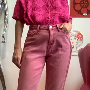 Jean denim rouge Boohoo Coupe Mom