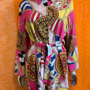 Chemise Tunique Motifs Élégance Italie Vintage 1990