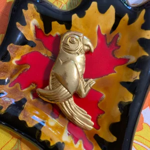 Très grande broche Haut de gamme Perroquet de la maison Céline T Saxe  Paris - Signé