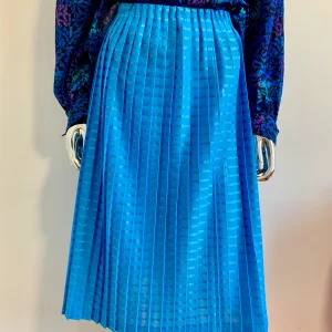 Jupe plissée bleue Vintage 1980/90