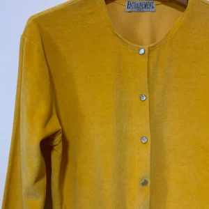 1990 Vintage Gilet Sweat Velours Pressions