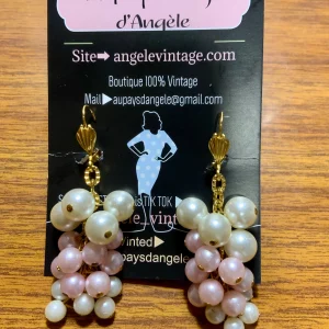 Boucles d’oreilles Grappes perles Vintage anciennes