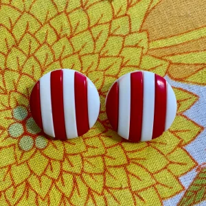 Boucles d’oreilles à rayures West Germany Fun Vintage 1980