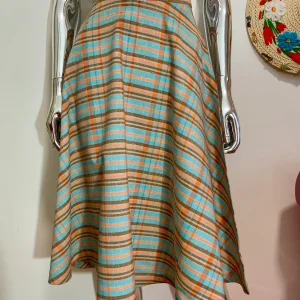 Jupe longue patineuse écossaise Vintage Deadstock 1970