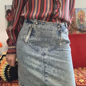 Jupe denim jean neige Vintage 1980 France