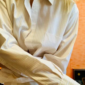 Chemise à rayures rouges Vintage 1980 France Galeries Lafayette