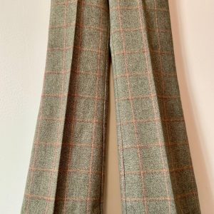 Superbe Pantalon Pattes d’éléphant Flare Vintage Carreaux 1970 Neuf