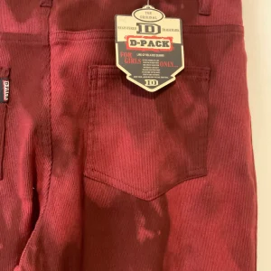 Pantalon velours côtelé motifs tie and die Rouge Vintage Neuf