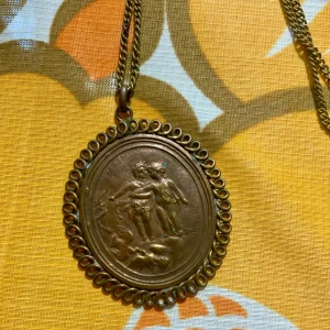 Médaillon Pendentif Laiton Legastelois JP Vintage Ancien début 1900