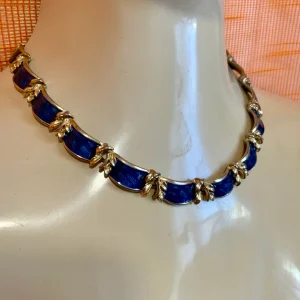 Collier Metal bleu Vintage 1990 Élégance