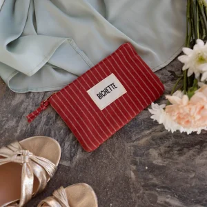 Pochette bichette rayée rouge