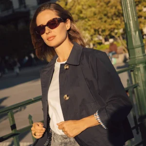 Trench court Gaspard bleu marine