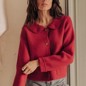 Gilet Coralia rouge framboise