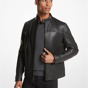 Michael Kors: Blouson en Cuir Style Racer