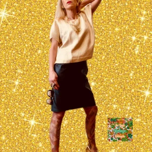 Jupe courte en Cuir Beauté Vintage 1980