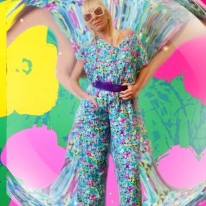 Combinaison à fleurs Création main Vintage 1980